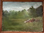 untitled backyard - painting by Betty Sutherland aka Boschka Layton