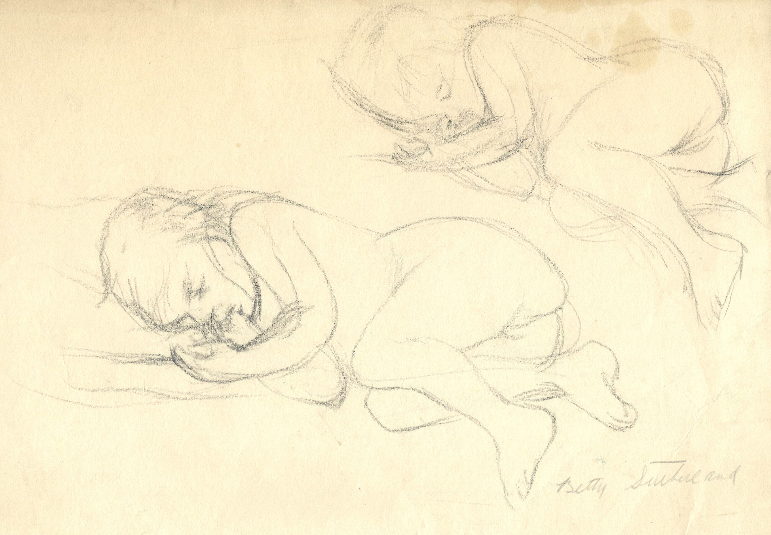 sleeping child sketches by Betty Sutherland aka Boschka Layton