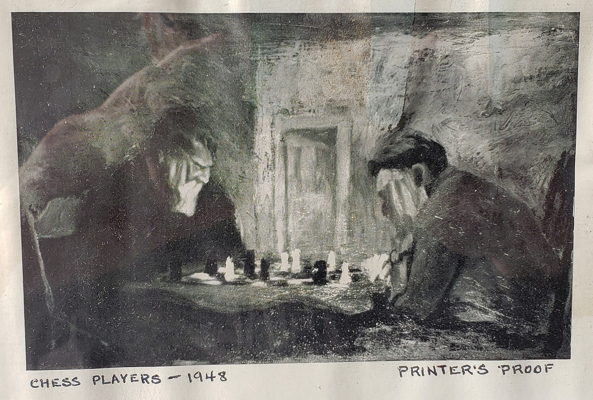Print of painting by Boschka of two men playing chess