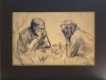 Chess Players original sketch by Betty Sutherland aka Boschka Layton