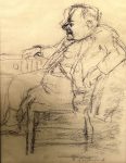 Seated man version 1 sketch by Betty Sutherland aka Boschka Layton