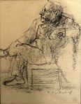 Seated man version 2 sketch by Betty Sutherland aka Boschka Layton